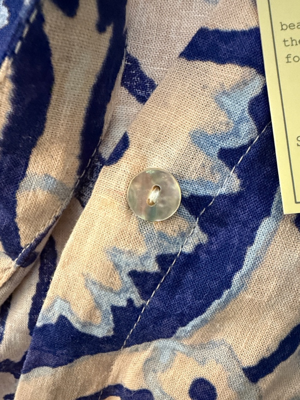 Kristen Sirrano linen blend floral tie front button-down blouse M - Picture 10 of 14